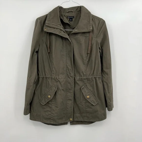 Army Green Fall Zip Up Jacket - Picture 8 of 8